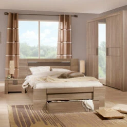 Lit Tiroir Adulte Effet Chêne Fusain LI5002 11 Lit Tiroir Adulte Effet Chêne Fusain LI5002 -Doublures De Lit Soldes 2024 chambre moka