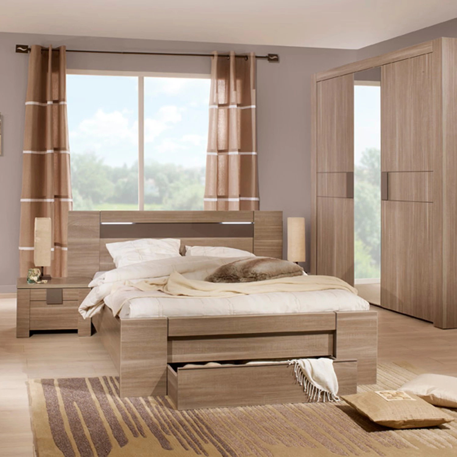 Lit Tiroir Adulte Effet Chêne Fusain LI5002 7 Lit Tiroir Adulte Effet Chêne Fusain LI5002 – Image 5