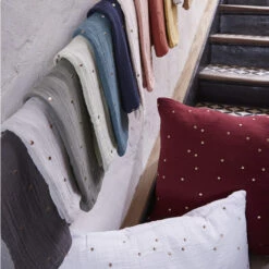 Taie D'oreiller à Pois Brodés Double Gaze De Coton Marron -Doublures De Lit Soldes 2024 chic to coloris 11