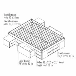 Lit Tiroirs En Bois Massif Blanc Laqué - LT12013 13 Lit Tiroirs En Bois Massif Blanc Laqué - LT12013 -Doublures De Lit Soldes 2024 claas 6 1