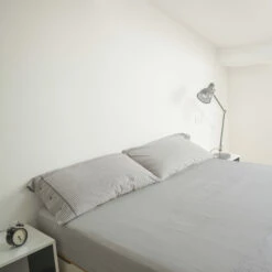 Drap Housse Gris Mastic 100% Coton Bonnet 30 Cm 7 Drap Housse Gris Mastic 100% Coton Bonnet 30 Cm -Doublures De Lit Soldes 2024 coton 57 mastic 1