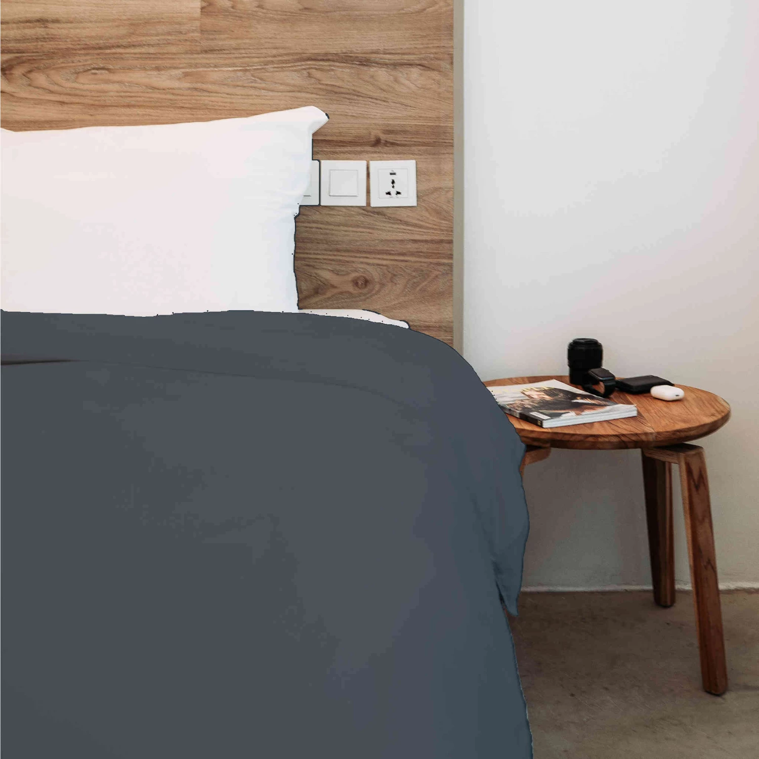 Housse De Couette 100% Coton Anthracite - Tradilinge 4 Housse De Couette 100% Coton Anthracite - Tradilinge – Image 2