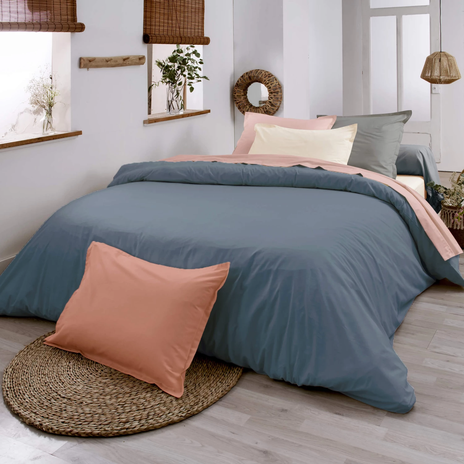 Housse De Couette 100% Coton Biologique Indigo - Tradilinge 3 Housse De Couette 100% Coton Biologique Indigo - Tradilinge