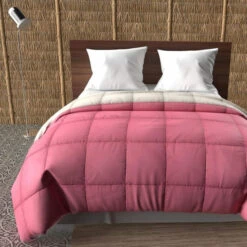 Couette Bicolore Framboise Et Lin Mi-saison 350g