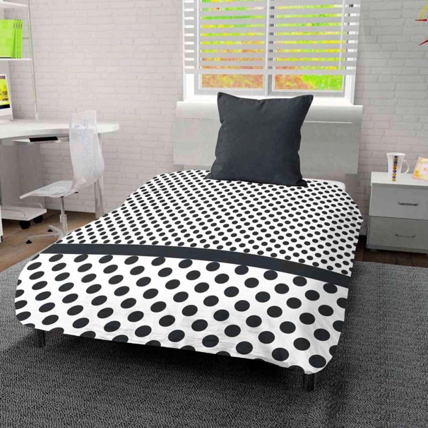 Couette Imprimée Pois Gris 4 Couette Imprimée Pois Gris – Image 2