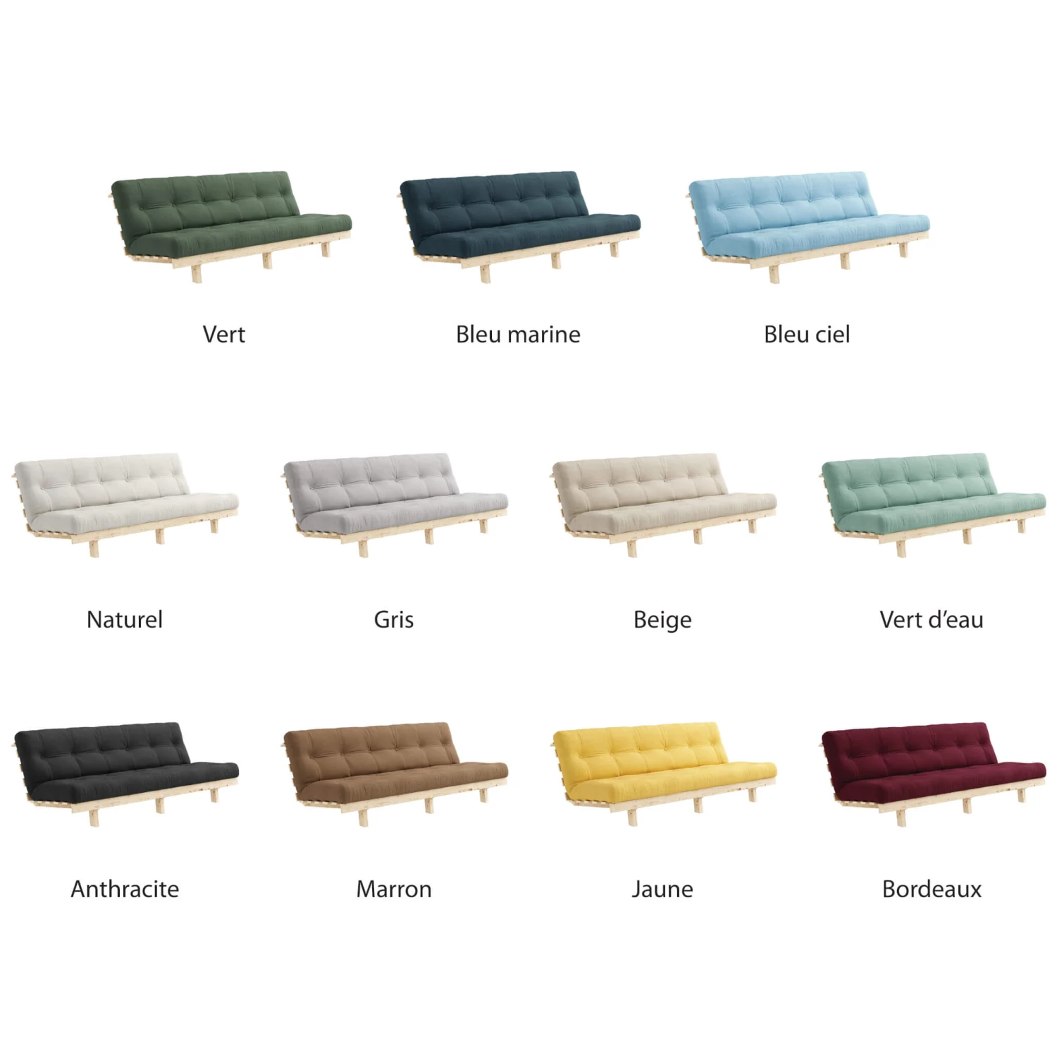 Banquette Ajustable LEAN En Pin Massif Naturel Avec Matelas Futon 130x190 9 Banquette Ajustable LEAN En Pin Massif Naturel Avec Matelas Futon 130x190 – Image 7