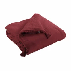 Couvre-lit Double Gaze De Coton Bordeaux