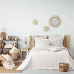 Couvre-lit Microfibre Lavée Matelassé Florette 240x220 Cm 17 Couvre-lit Microfibre Lavée Matelassé Florette 240x220 Cm -Doublures De Lit Soldes 2024 couvre lit florette blanc