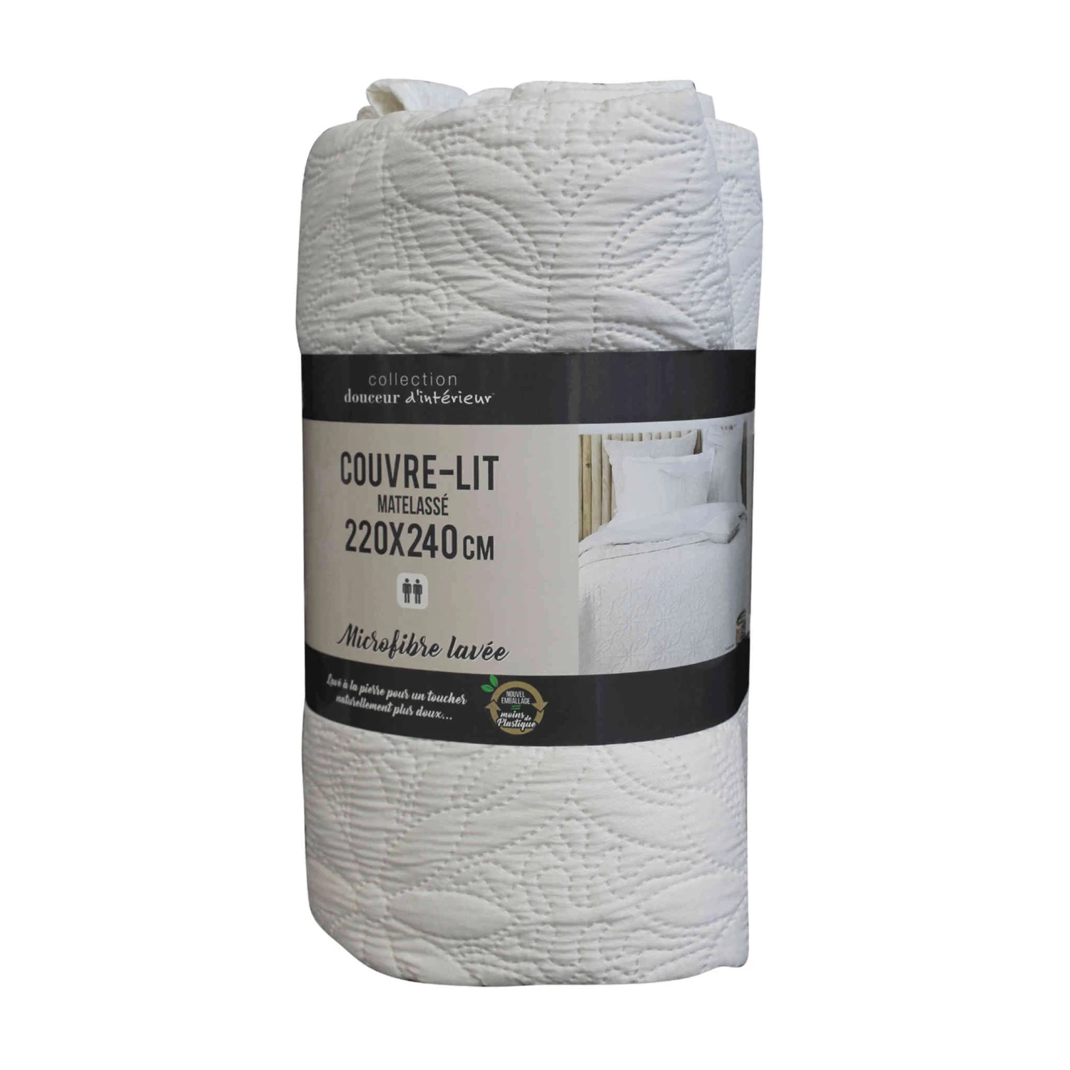 Couvre-lit Microfibre Lavée Matelassé Florette 240x220 Cm 8 Couvre-lit Microfibre Lavée Matelassé Florette 240x220 Cm – Image 6