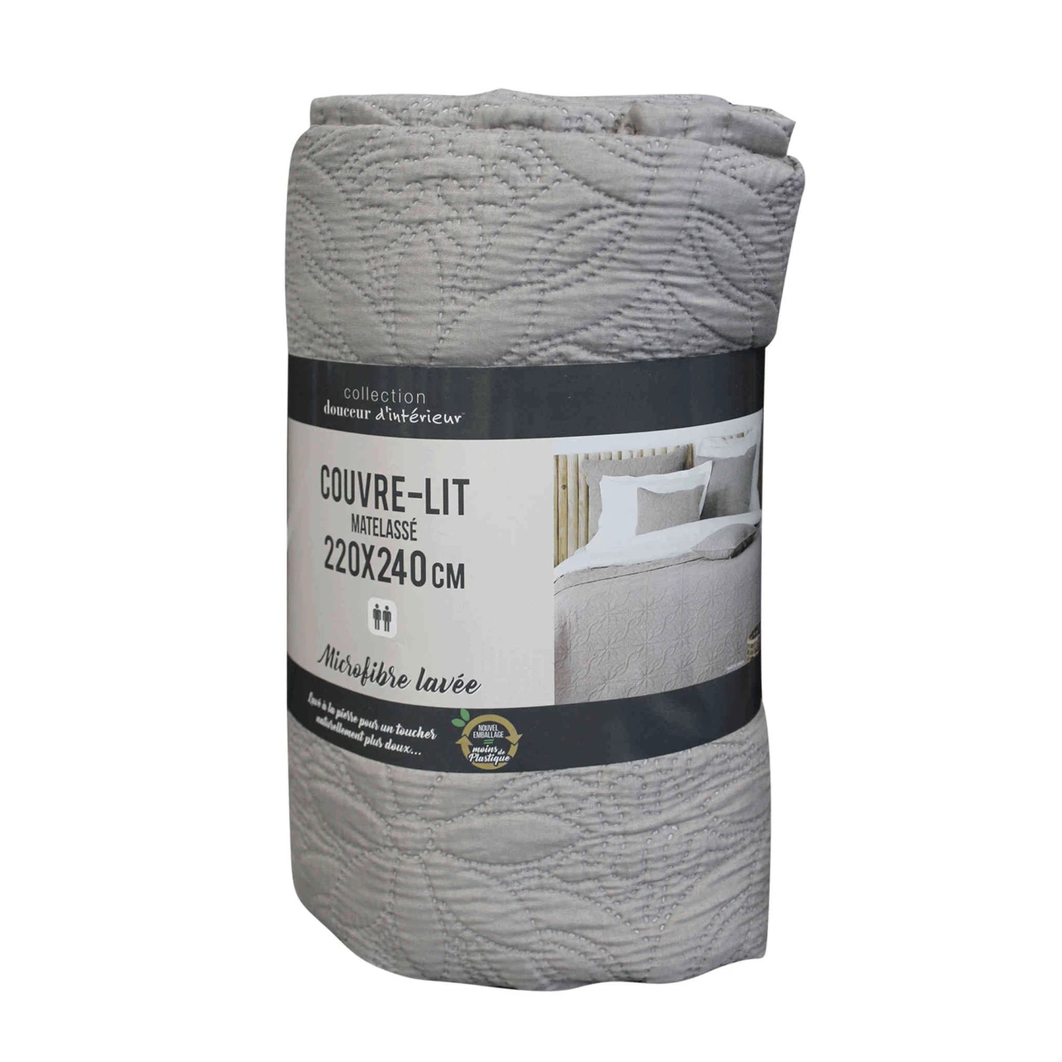 Couvre-lit Microfibre Lavée Matelassé Florette 240x220 Cm 14 Couvre-lit Microfibre Lavée Matelassé Florette 240x220 Cm – Image 12