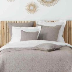 Couvre-lit Microfibre Lavée Matelassé Florette 240x220 Cm 24 Couvre-lit Microfibre Lavée Matelassé Florette 240x220 Cm -Doublures De Lit Soldes 2024 couvre lit florette taupe zoom