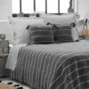 Couvre-lit Coton Jacquard Jakady Anthracite -Doublures De Lit Soldes 2024 couvre lit jackady anthracite