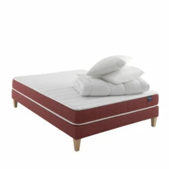 Ensemble Matelas Couchage Latex, Sommier, Pieds, Couette Et Oreiller Crépuscule 400 - SOMEO