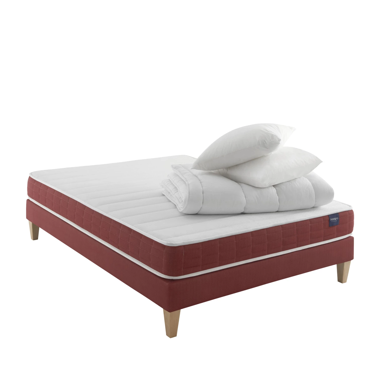 Ensemble Matelas Couchage Latex, Sommier, Pieds, Couette Et Oreiller Crépuscule 400 - SOMEO 3 Ensemble Matelas Couchage Latex, Sommier, Pieds, Couette Et Oreiller Crépuscule 400 - SOMEO