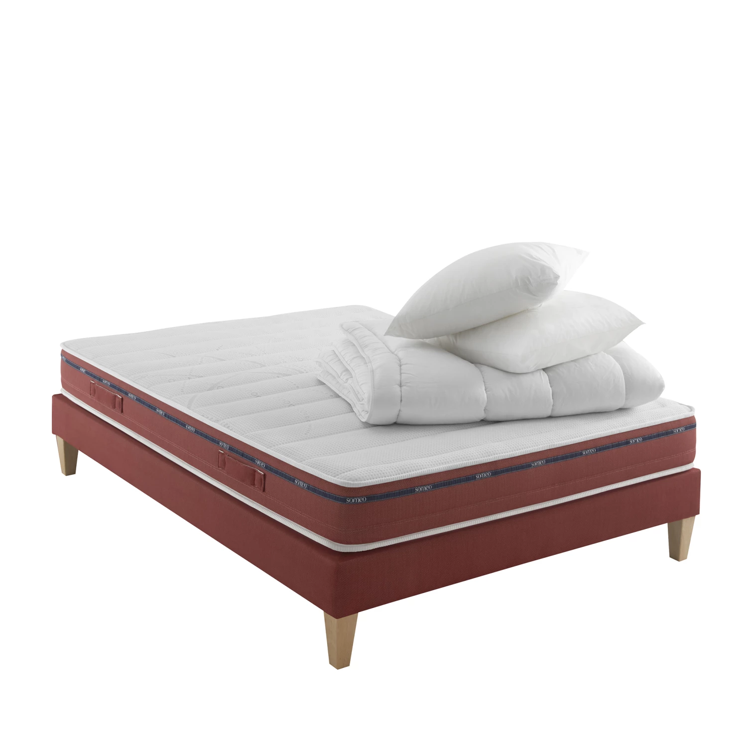 Ensemble Matelas 100% Latex, Sommier, Pieds, Couette Et Oreiller Crépuscule 500 - SOMEO 3 Ensemble Matelas 100% Latex, Sommier, Pieds, Couette Et Oreiller Crépuscule 500 - SOMEO