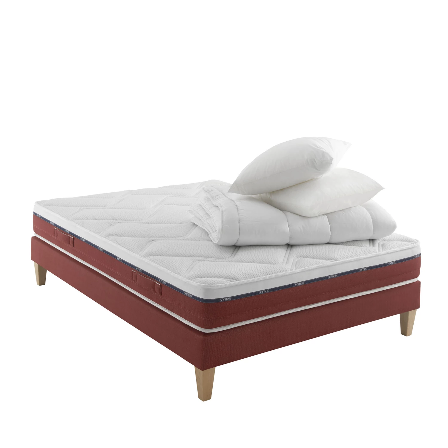 Ensemble Matelas 100% Latex, Sommier, Pieds, Couette Et Oreiller Crépuscule 600 - SOMEO 3 Ensemble Matelas 100% Latex, Sommier, Pieds, Couette Et Oreiller Crépuscule 600 - SOMEO