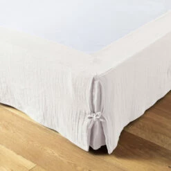 Cache Sommier Double Gaze De Coton Blanc