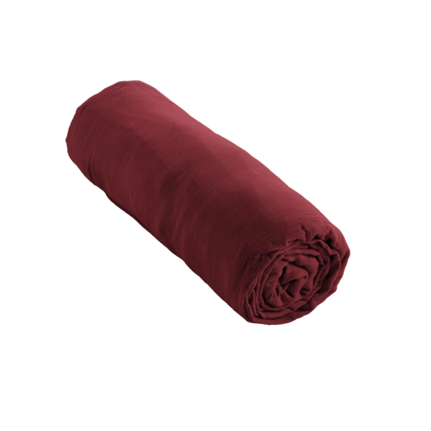 Drap Housse Double Gaze De Coton Bordeaux 3 Drap Housse Double Gaze De Coton Bordeaux