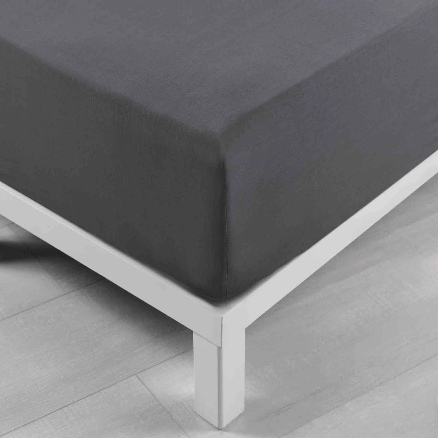 Drap Housse Coton Lavé Stonalia Anthracite Bonnet 30 Cm 3 Drap Housse Coton Lavé Stonalia Anthracite Bonnet 30 Cm