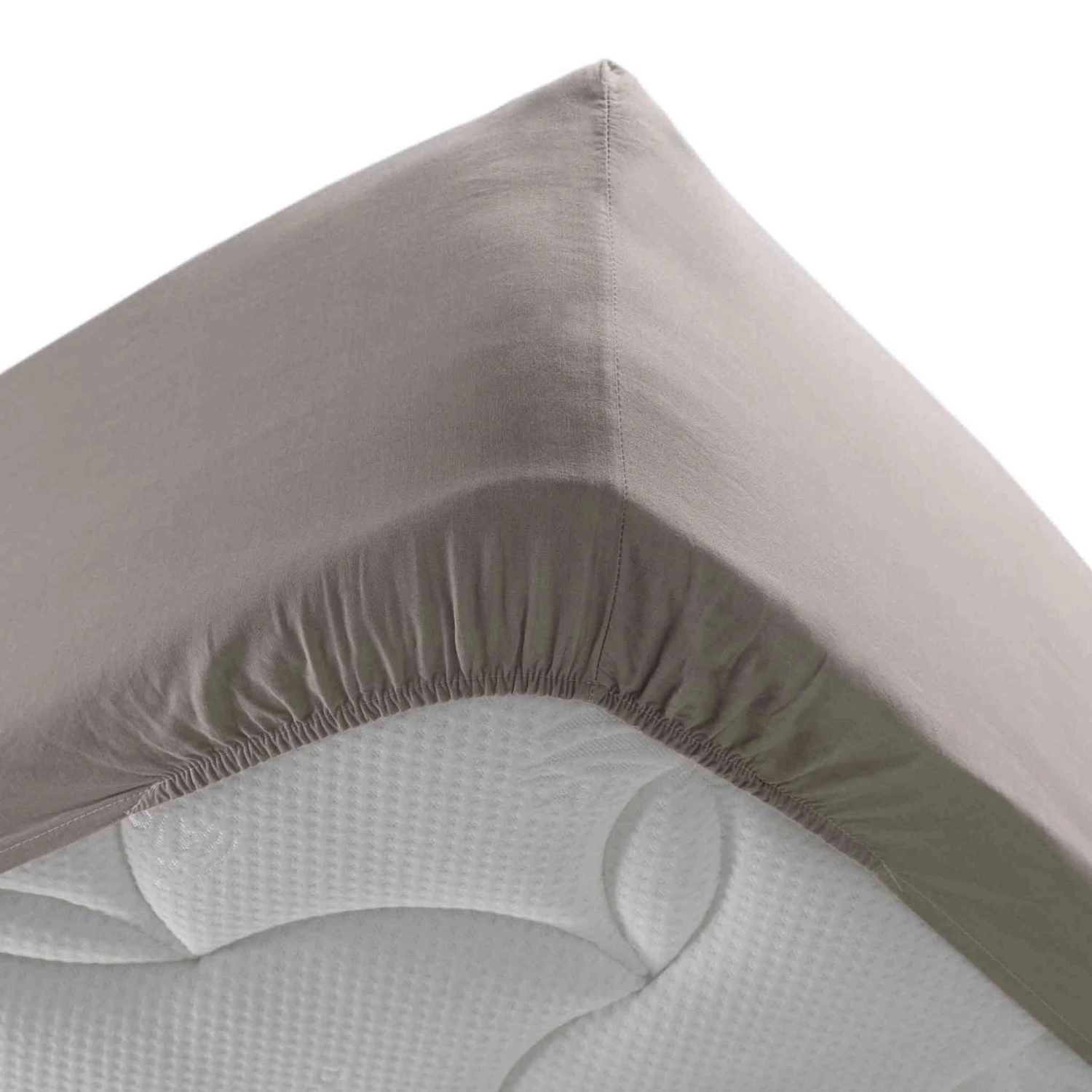 Drap Housse Coton Lavé Stonalia Taupe Bonnet 30 Cm 4 Drap Housse Coton Lavé Stonalia Taupe Bonnet 30 Cm – Image 2