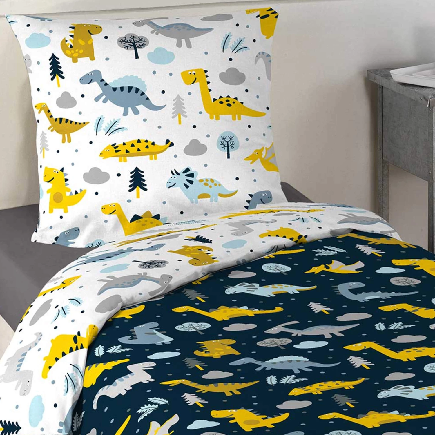 Parure De Lit Enfant Dinoblue 140x200 4 Parure De Lit Enfant Dinoblue 140x200 – Image 2