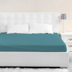 Drap Housse Jersey Bleu Canard Bonnet 40 Cm