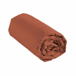 Drap Housse Coton Lavé Linette Terracotta 8 Drap Housse Coton Lavé Linette Terracotta -Doublures De Lit Soldes 2024 drap house linette terracotta roul fond blanc