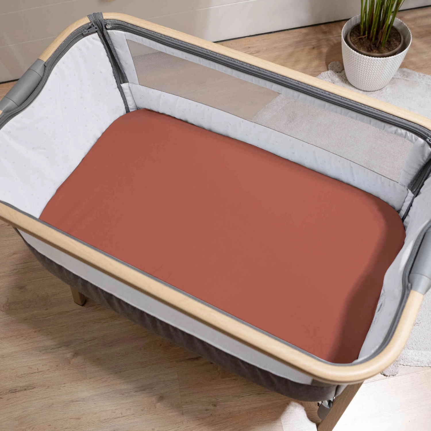 Lot De 2 Draps Housses Bébé En Jersey Bio Orange Poterie Imprimé Renard 5 Lot De 2 Draps Housses Bébé En Jersey Bio Orange Poterie Imprimé Renard – Image 3