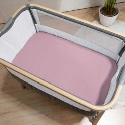 Lot De 2 Draps Housses Bébé Jersey Bio Blanc Et Rose 9 Lot De 2 Draps Housses Bébé Jersey Bio Blanc Et Rose -Doublures De Lit Soldes 2024 drap housse ambiance rose layette 1