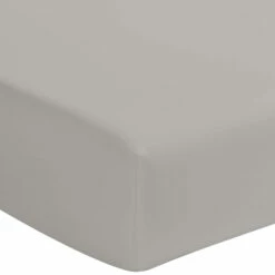 Drap Housse Gris Mastic 100% Coton Bonnet 40 Cm