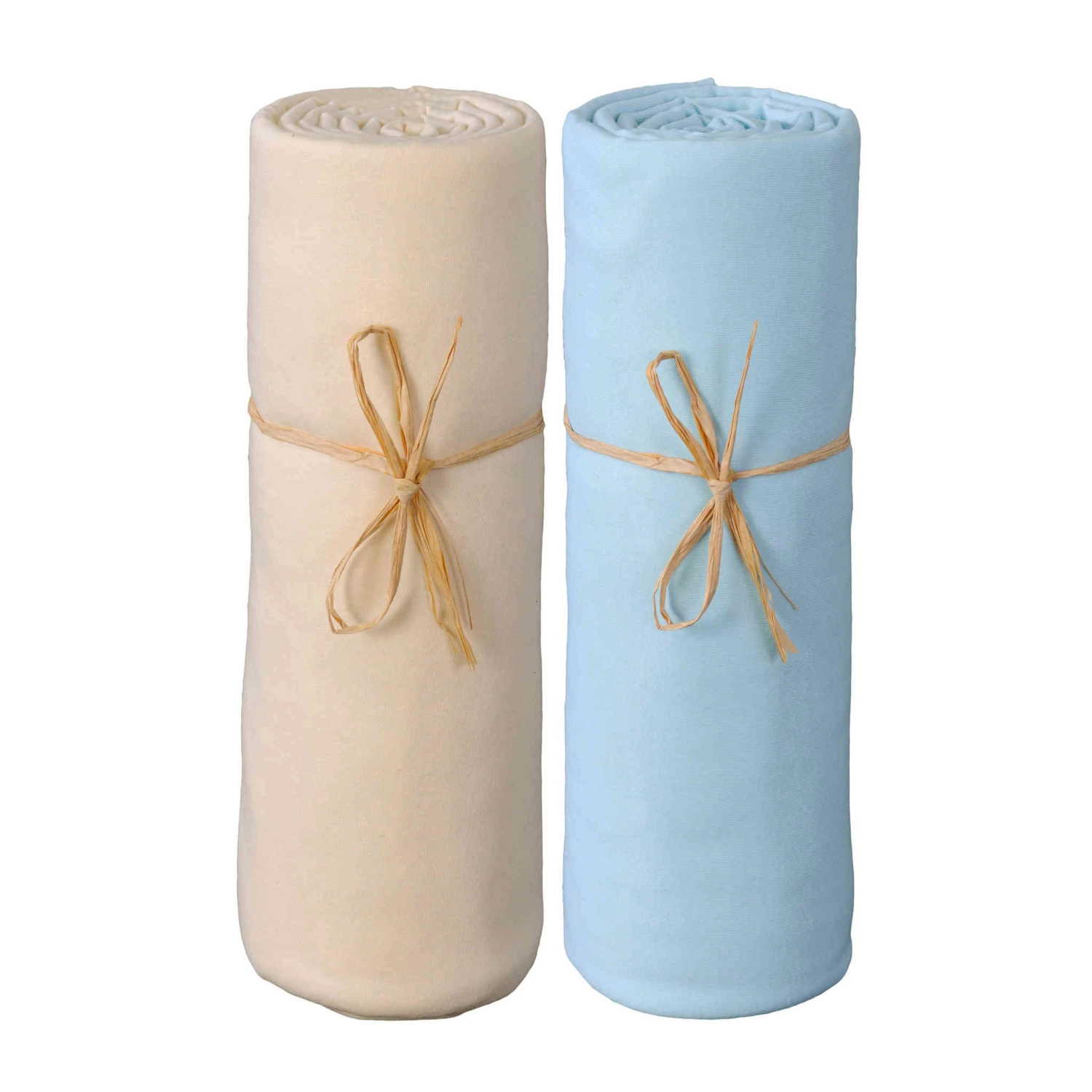 Lot De 2 Draps Housses Bébé Jersey Bio écru Et Bleu 3 Lot De 2 Draps Housses Bébé Jersey Bio écru Et Bleu