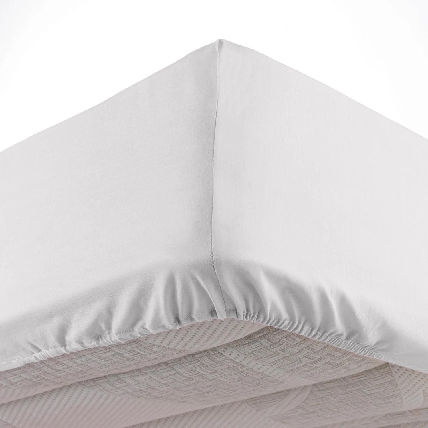 Drap Housse Coton Lavé Linette Blanc 4 Drap Housse Coton Lavé Linette Blanc – Image 2