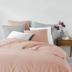 Drap Housse Coton Lavé Linette Rose -Doublures De Lit Soldes 2024 drap housse linette rose
