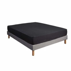 Drap Housse 100% Coton Noir - Bonnet 27 Cm