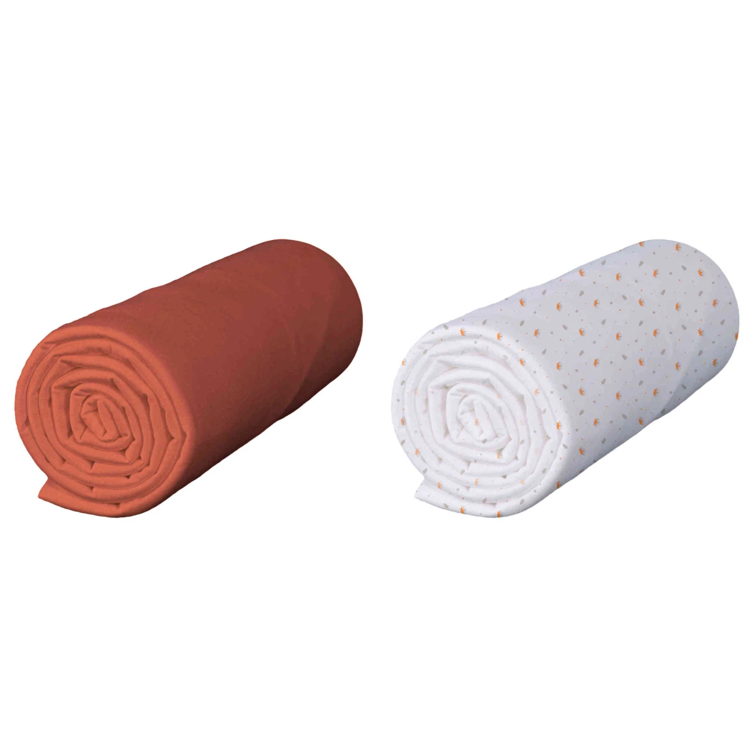Lot De 2 Draps Housses Bébé En Jersey Bio Orange Poterie Imprimé Renard 3 Lot De 2 Draps Housses Bébé En Jersey Bio Orange Poterie Imprimé Renard