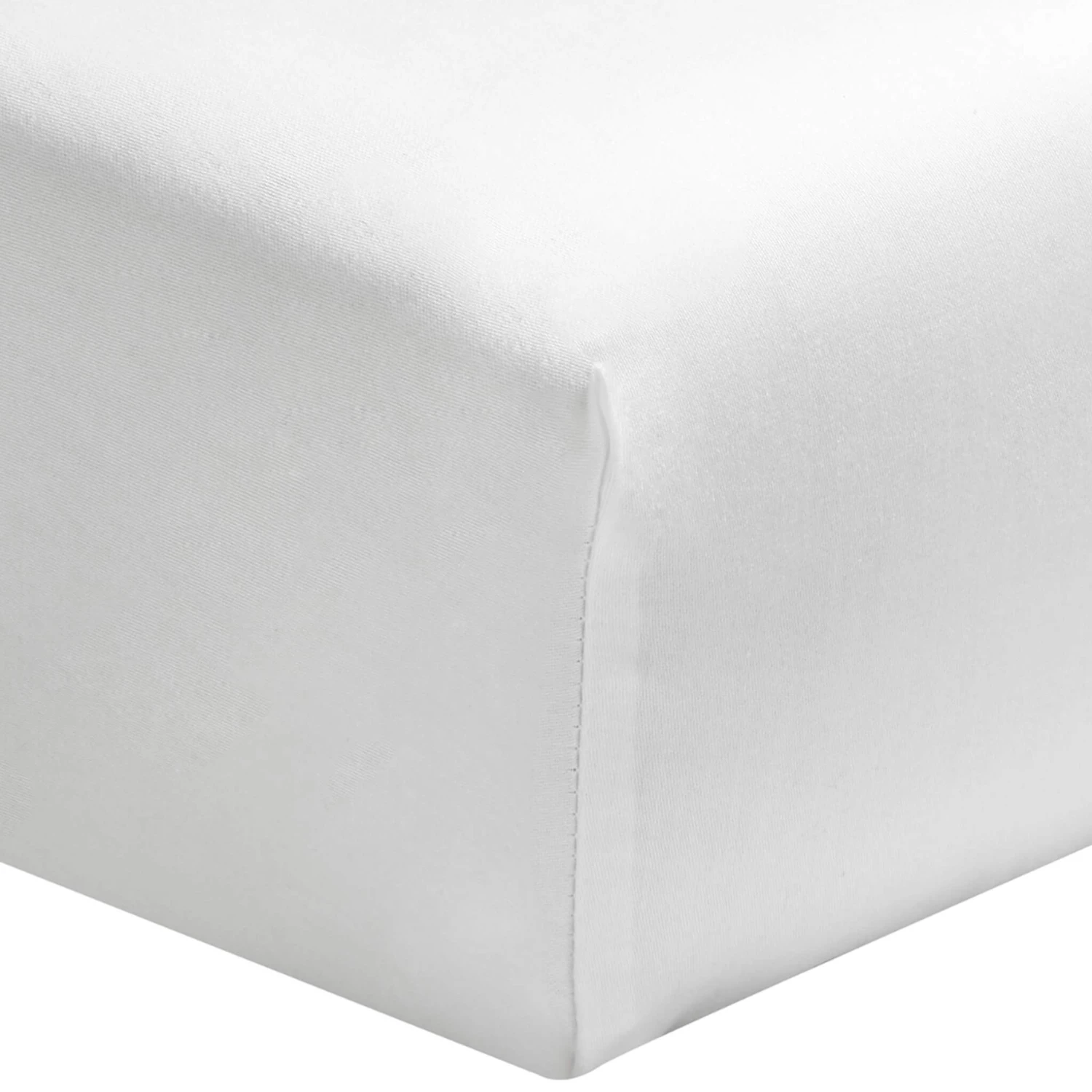 Drap Housse Blanc 100% Satin De Coton Bonnet 30 Cm 4 Drap Housse Blanc 100% Satin De Coton Bonnet 30 Cm – Image 2