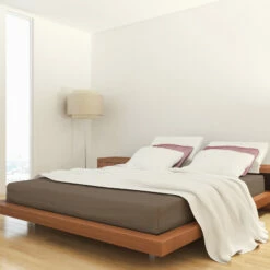 Drap Housse Jersey Taupe Bonnet 30 Cm 100% Coton Biologique -Doublures De Lit Soldes 2024 drap housse taupe 1