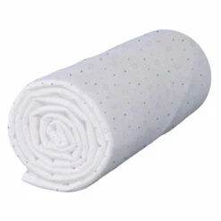 Lot De 2 Draps Housses Bébé En Jersey Bio Imprimés étoiles Et Cœurs Turquoise -Doublures De Lit Soldes 2024 drap housse toiles coeurs fond blanc