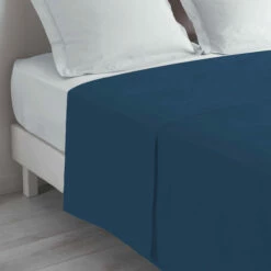 Drap Plat Biolina En Coton Biologique 20 Drap Plat Biolina En Coton Biologique -Doublures De Lit Soldes 2024 drap plat biolina bleu ambiance