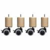 4 Pieds Cylindriques Bois Naturel à Roulette Pivotante Et Frein 15 Cm 2 4 Pieds Cylindriques Bois Naturel à Roulette Pivotante Et Frein 15 Cm -Doublures De Lit Soldes 2024 dtlmcyr60145be00x4 fond blanc