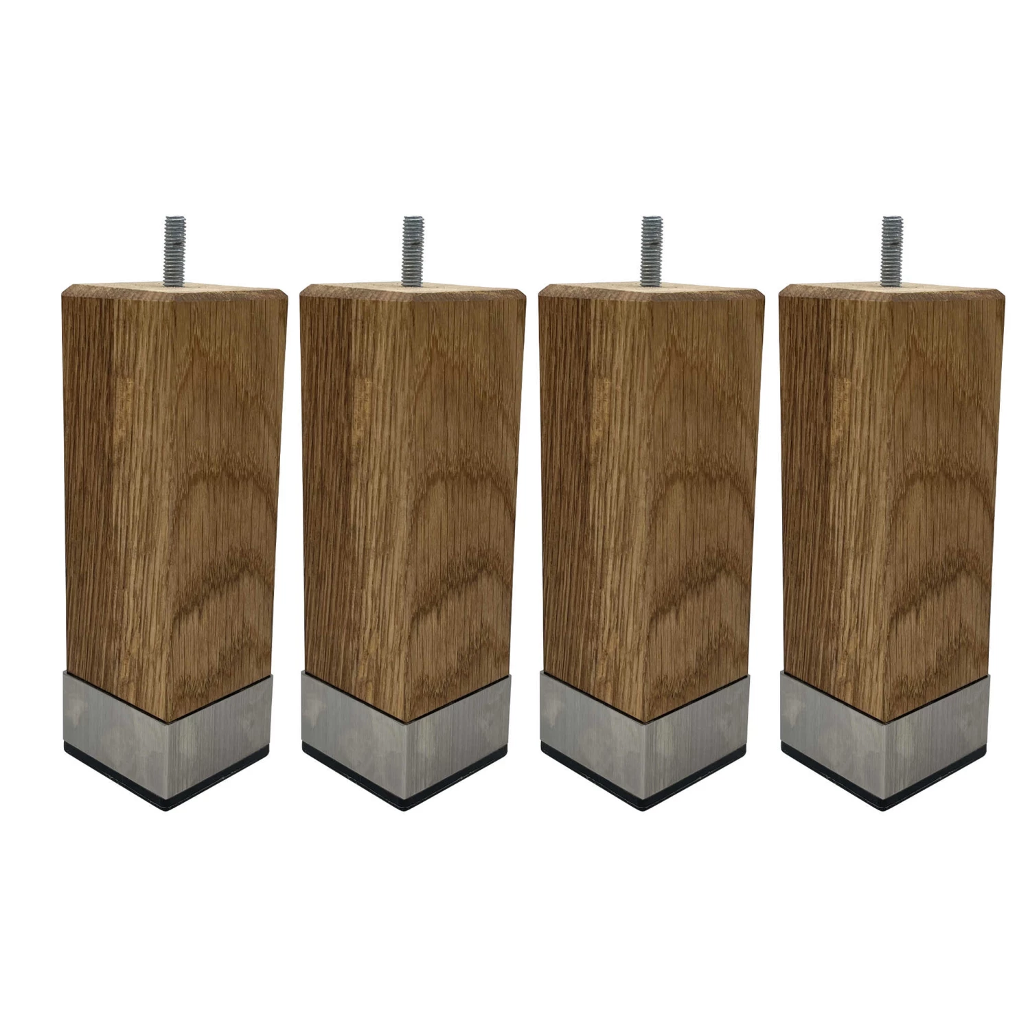 4 Pieds Carrés Chêne Massif Et Inox 4 4 Pieds Carrés Chêne Massif Et Inox – Image 2