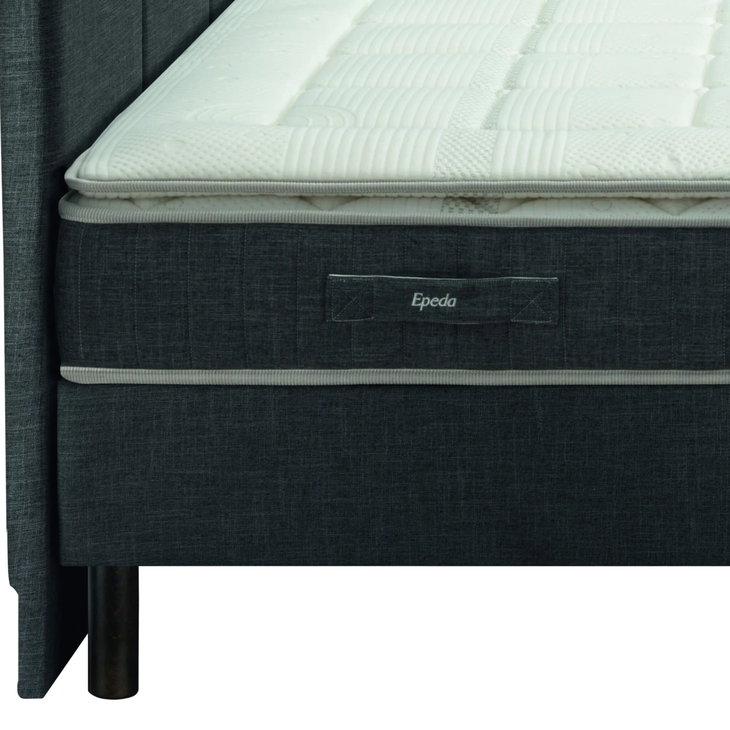 Ensemble Boxspring Surmatelas + Matelas + Sommier + Tête De Lit + Pieds Gris Chiné Epeda ENCHANTEUR 6 Ensemble Boxspring Surmatelas + Matelas + Sommier + Tête De Lit + Pieds Gris Chiné Epeda ENCHANTEUR – Image 4