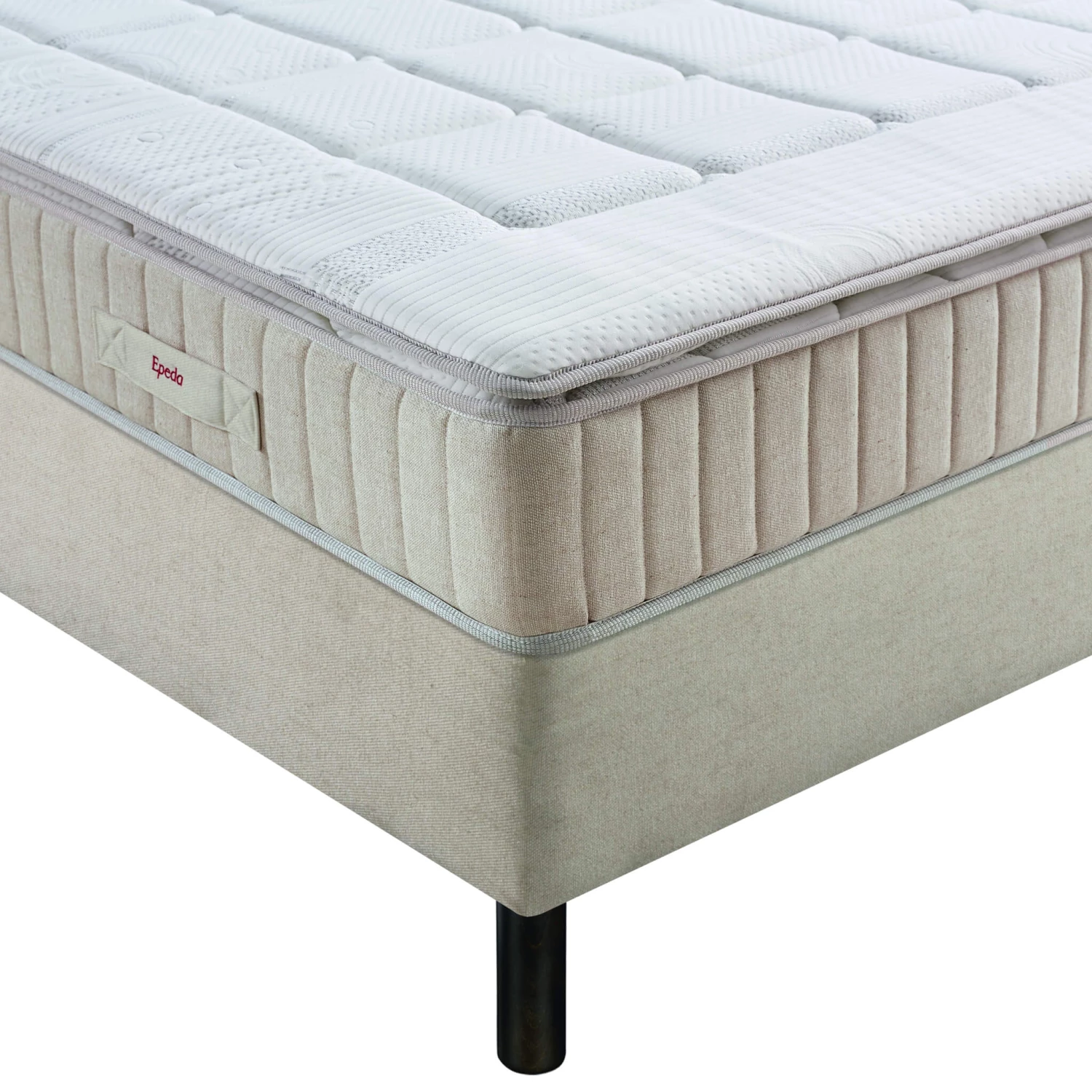 Ensemble Boxspring Surmatelas + Matelas + Sommier + Tête De Lit + Pieds Chenillé Lin Epeda ENCHANTEUR 7 Ensemble Boxspring Surmatelas + Matelas + Sommier + Tête De Lit + Pieds Chenillé Lin Epeda ENCHANTEUR – Image 5