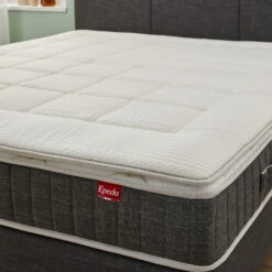 Ensemble Boxspring Surmatelas + Matelas + Sommier + Tête De Lit + Pieds Gris Chiné Epeda ENCHANTEUR 25 Ensemble Boxspring Surmatelas + Matelas + Sommier + Tête De Lit + Pieds Gris Chiné Epeda ENCHANTEUR -Doublures De Lit Soldes 2024 e de boxspring enchanteur gris chine ensemble zoom 04