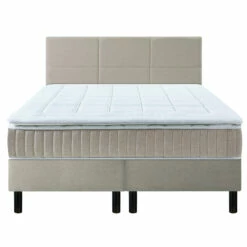 Ensemble Boxspring Surmatelas + Matelas + Sommier + Tête De Lit + Pieds Chenillé Lin Epeda ENCHANTEUR 22 Ensemble Boxspring Surmatelas + Matelas + Sommier + Tête De Lit + Pieds Chenillé Lin Epeda ENCHANTEUR -Doublures De Lit Soldes 2024 e de boxspring enchateur lin ensemble surmatelas face fond blanc