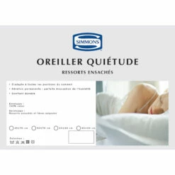 Oreiller Simmons Quiétude Ressorts Ensachés 9 Oreiller Simmons Quiétude Ressorts Ensachés -Doublures De Lit Soldes 2024 encart oreiller quietude