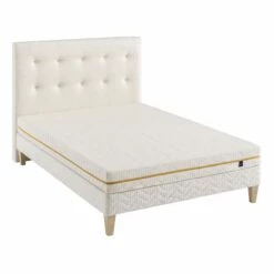 Ensemble Matelas Mousse Recyclée, Sommier, Pieds Et Tête De Lit Aube 400 - SOMEO