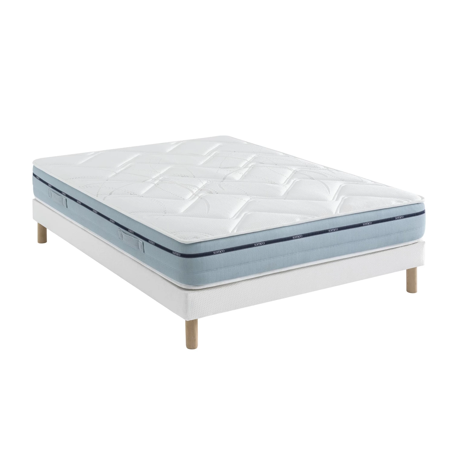 Ensemble Matelas Mémoire De Forme, Sommier Lune Et Pieds Songe 500 - SOMEO 3 Ensemble Matelas Mémoire De Forme, Sommier Lune Et Pieds Songe 500 - SOMEO