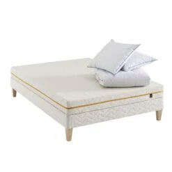 Ensemble Matelas Mousse Recyclée, Sommier, Pieds, Couette Et Oreiller Aube 400 - SOMEO
