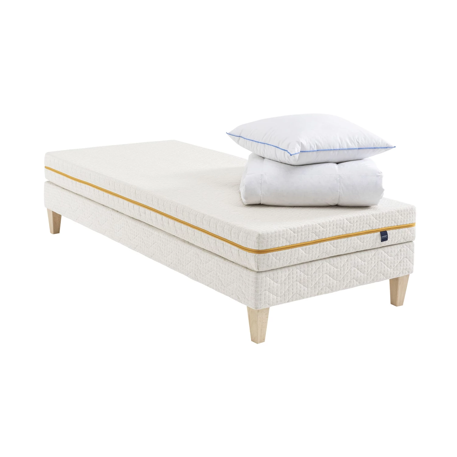 Ensemble Matelas Mousse Recyclée, Sommier, Pieds, Couette Et Oreiller Aube 400 - SOMEO 13 Ensemble Matelas Mousse Recyclée, Sommier, Pieds, Couette Et Oreiller Aube 400 - SOMEO – Image 11